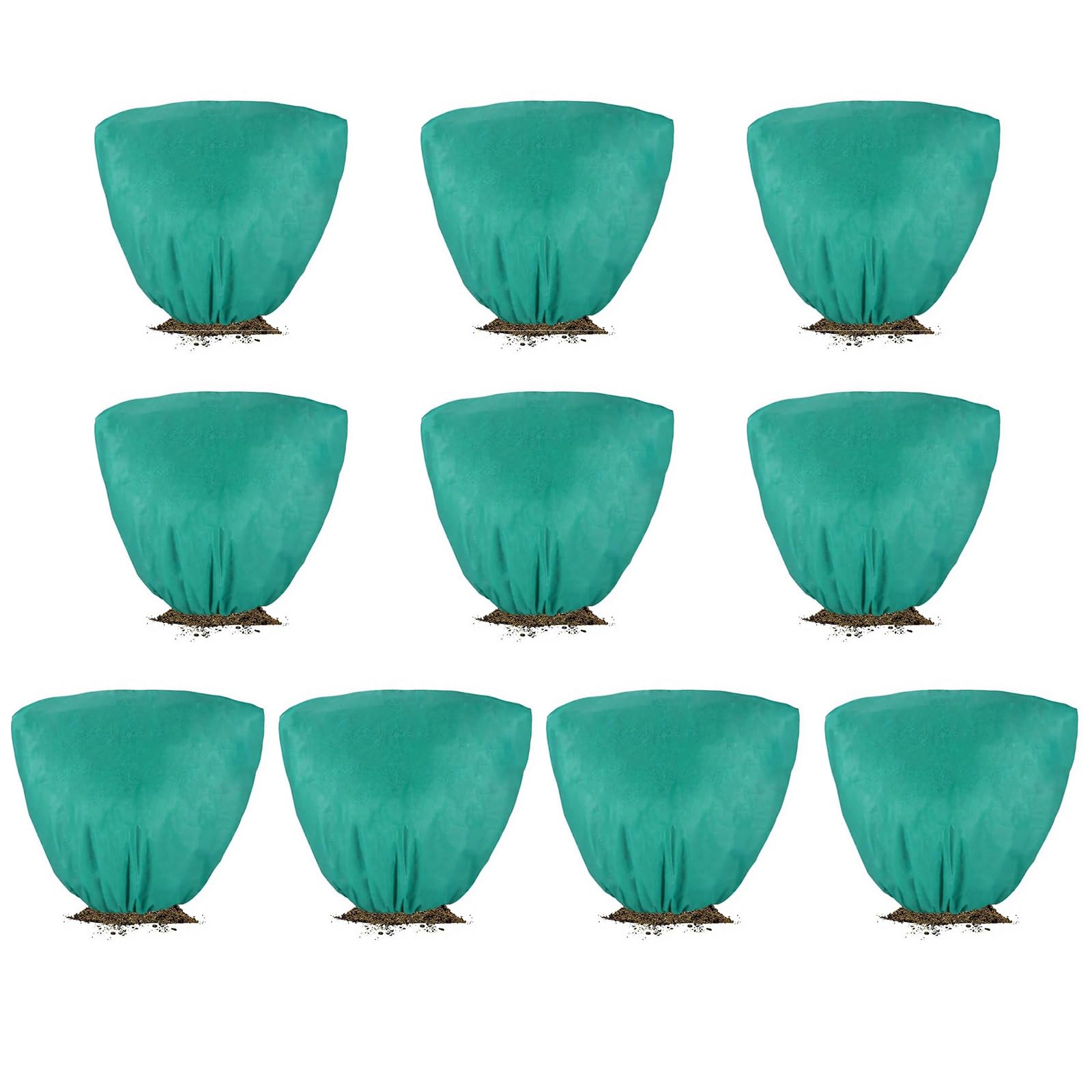 Photo 1 of 10 Pcs Winter Plant Covers Freeze Protection 23.6x39.3 Inch Horizontal Shrub Tree Rose Plant Protection Bags Frost Blanket with Drawstring for Fall Winter Outdoor Garden Planting (Green)