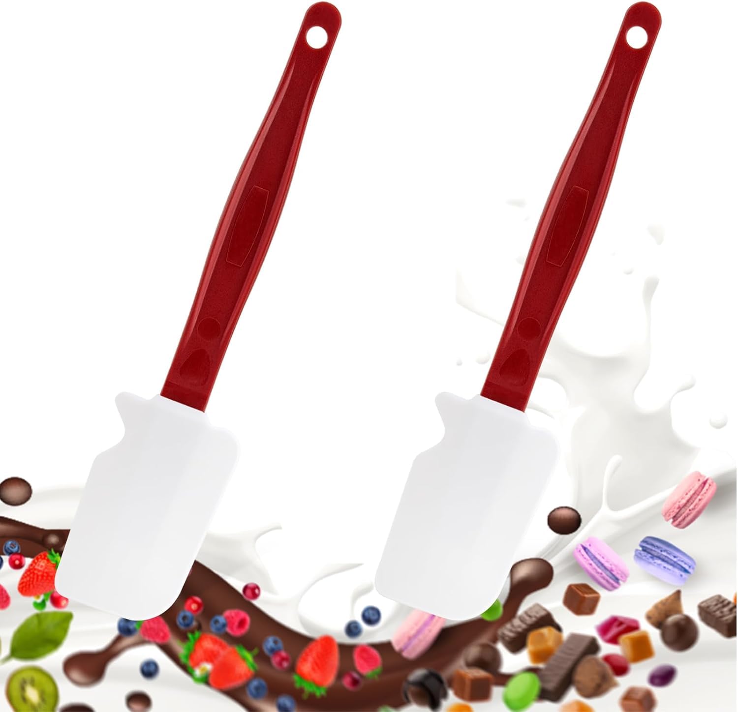 Commerical Rubber Spatula Set of 2 17inch, High Heat Silicone Spatula Set, Commercial Grade Rubber Spatulas, Commercial Spatula for Cooking Resistant to High Heat (2 Spatulas, Size L/17 Inches)