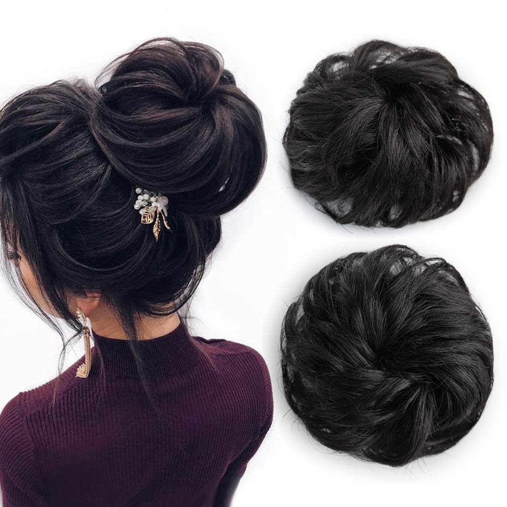 Amazon Com K G Hair 100 Human Hair Scrunchies Curly Messy Hair