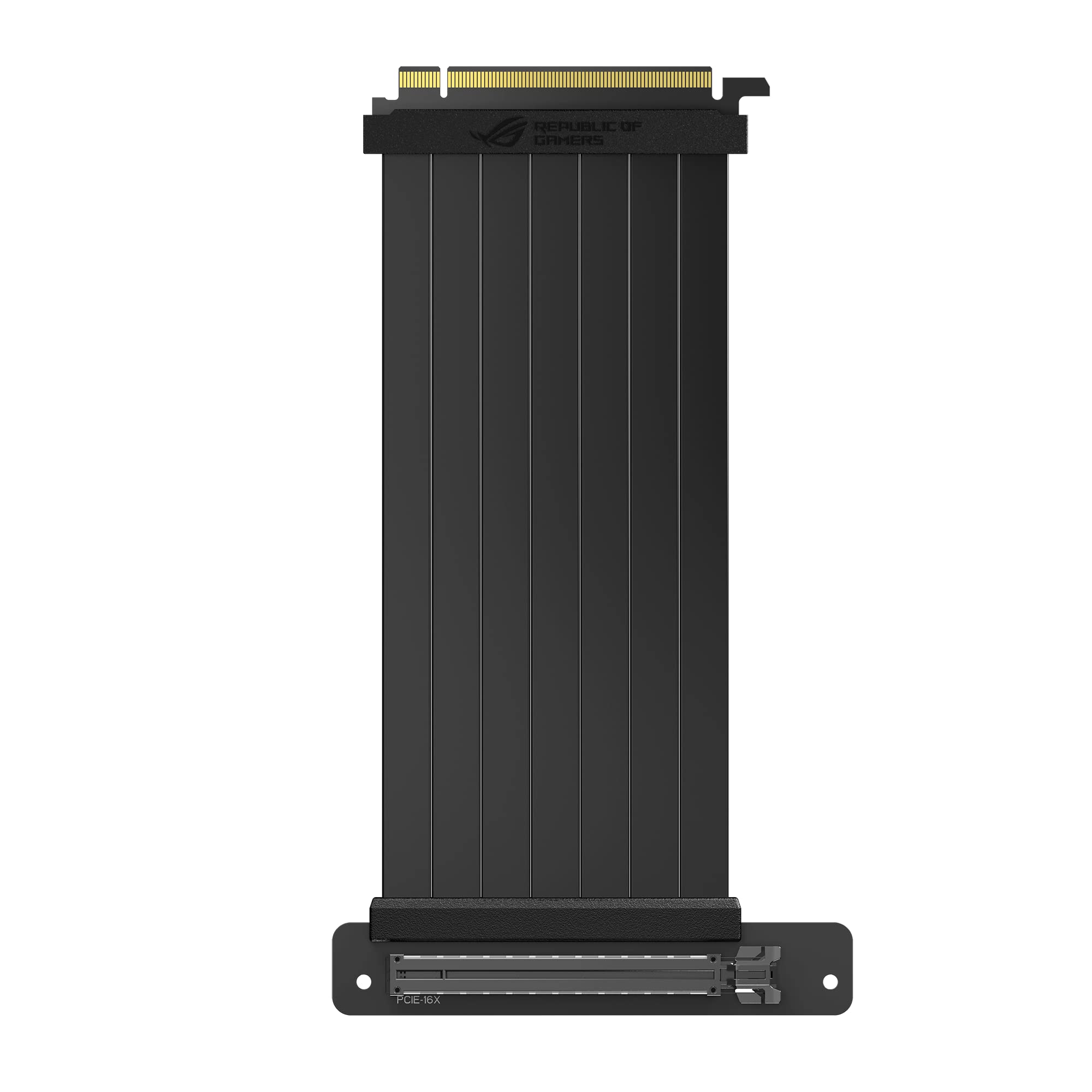 ASUS ROG Strix 240 mm PCI-E x 16 Riser Cable with 90 degree adapter, patent SafeSlot™ design and EMI Shielding