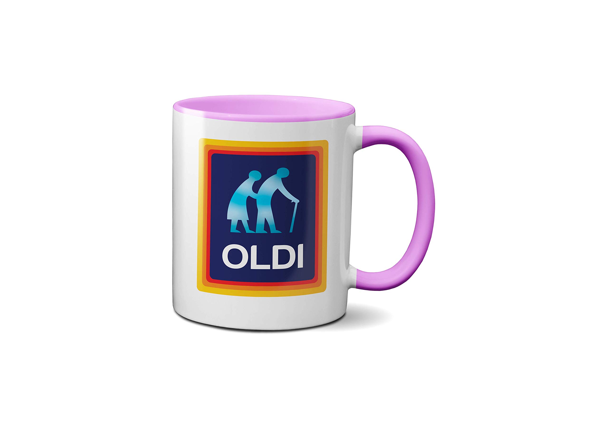 SMARTYPANTS Oldi Mug- Birthdays Christmas Funny Gift Presents Celebration Novelty Old Large Heavy Duty Handle Dino Coated Dishwasher/Microwave Safe Sublimation Ceramic (Pink Prime)