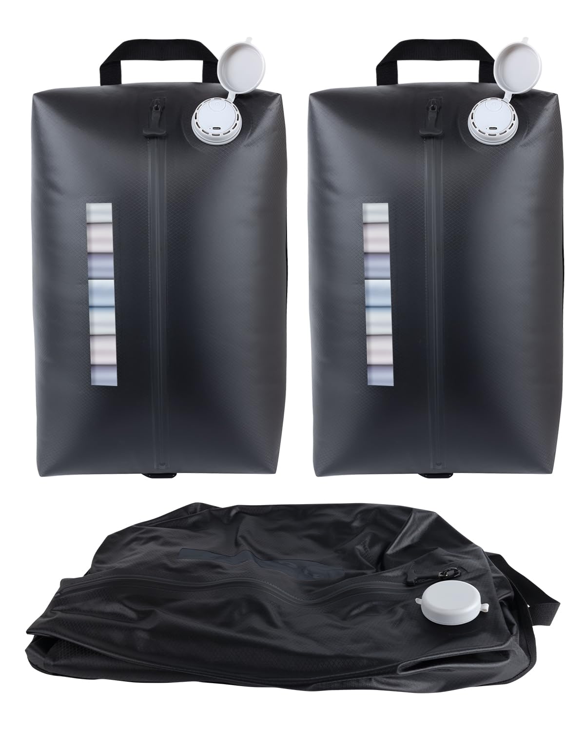 Photo 1 of 2025 One Touch Vacuum Bag for Travel with Built-in Pump, 30L Compression Bags for Carry On, IP67 Reusable Vacuum Seal Bag for for Cloth Packing, No Need Separate Pump (Black 2PC)