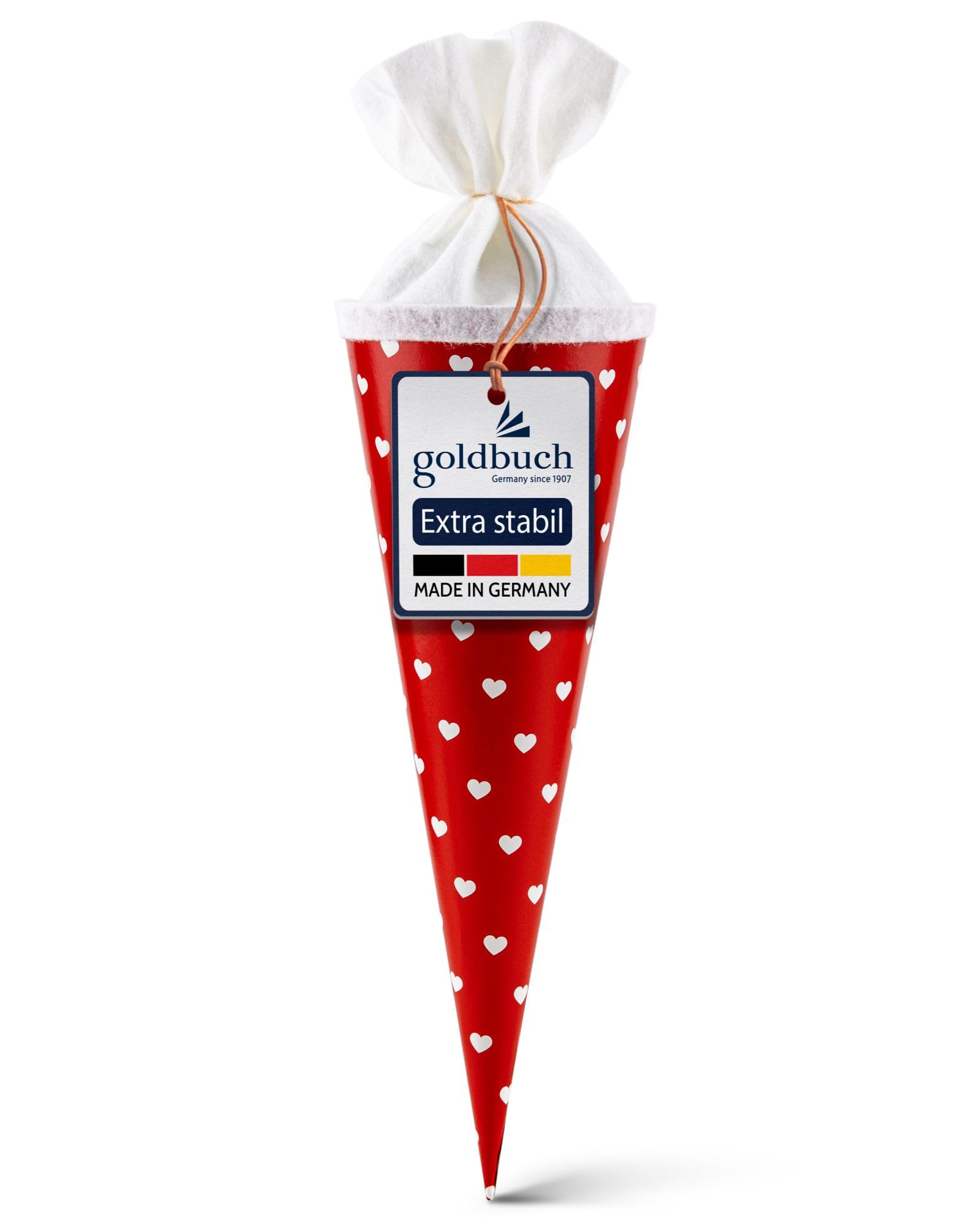 School Cone 35 cm Hearts