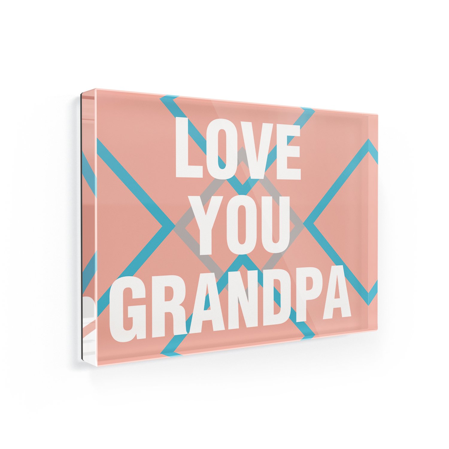 Amazon Com Fridge Magnet Love You Grandpa Father S Day Bold Coral Design Neonblond Kitchen Dining