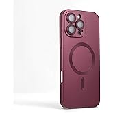Yetagso Magnetic for iPhone 16 Pro Max Case,Soft Slim Fit Anti-Fingerprint Sleek Phone Case Cover with Camera Protection,Compatible with MagSafe,Burgundy