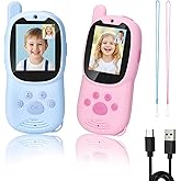 Kids Video Walkie Talkies, 2 Pack Rechargeable Children’s Visual Intercom Toys with LCD Screen, Long Range Two-Way Radio for Indoor Outdoor Games, Birthday Gifts for Boys Girls (Pink & Blue)