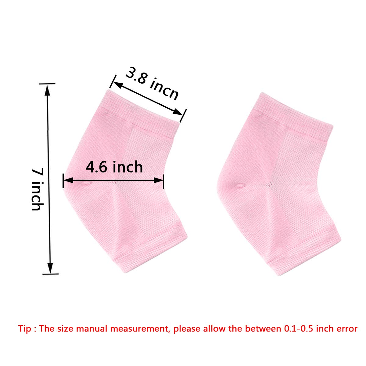 YOTURO 2 Pairs Vented Moisturizing Gel Heel Socks for Dry Hard Cracked Heels Open Toe Comfy Recovery Socks Foot Treament Day Night Care Pink and Green … : Beauty