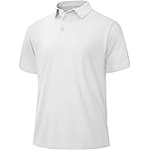 BOOJO Polo Shirts for Men - Quick Dry Moisture Wicking Black Short Sleeve Performance Golf T Shirts for Casual Work Athletic