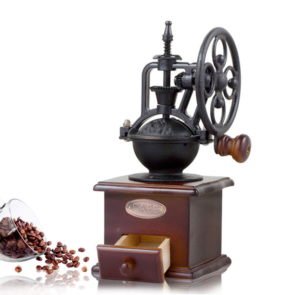 Burr Coffee Grinder, Vintage Style Wooden Hand Grinder, Classic French ...