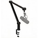 IXTECH Boom Arm - Adjustable 360&deg; Rotatable Microphone Sturdy Stainless Steel Mic Desk, Table Stand Foldable Scissor Stable Mount Arms for Radio Studio, Podcast, Gaming