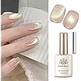 BORN PRETTY Nude Pink Cat Magnetic Eye Gel Nail Polish Holographic Gold Green Light Cat Magnetic Eye Gel Nail Polish 15ML