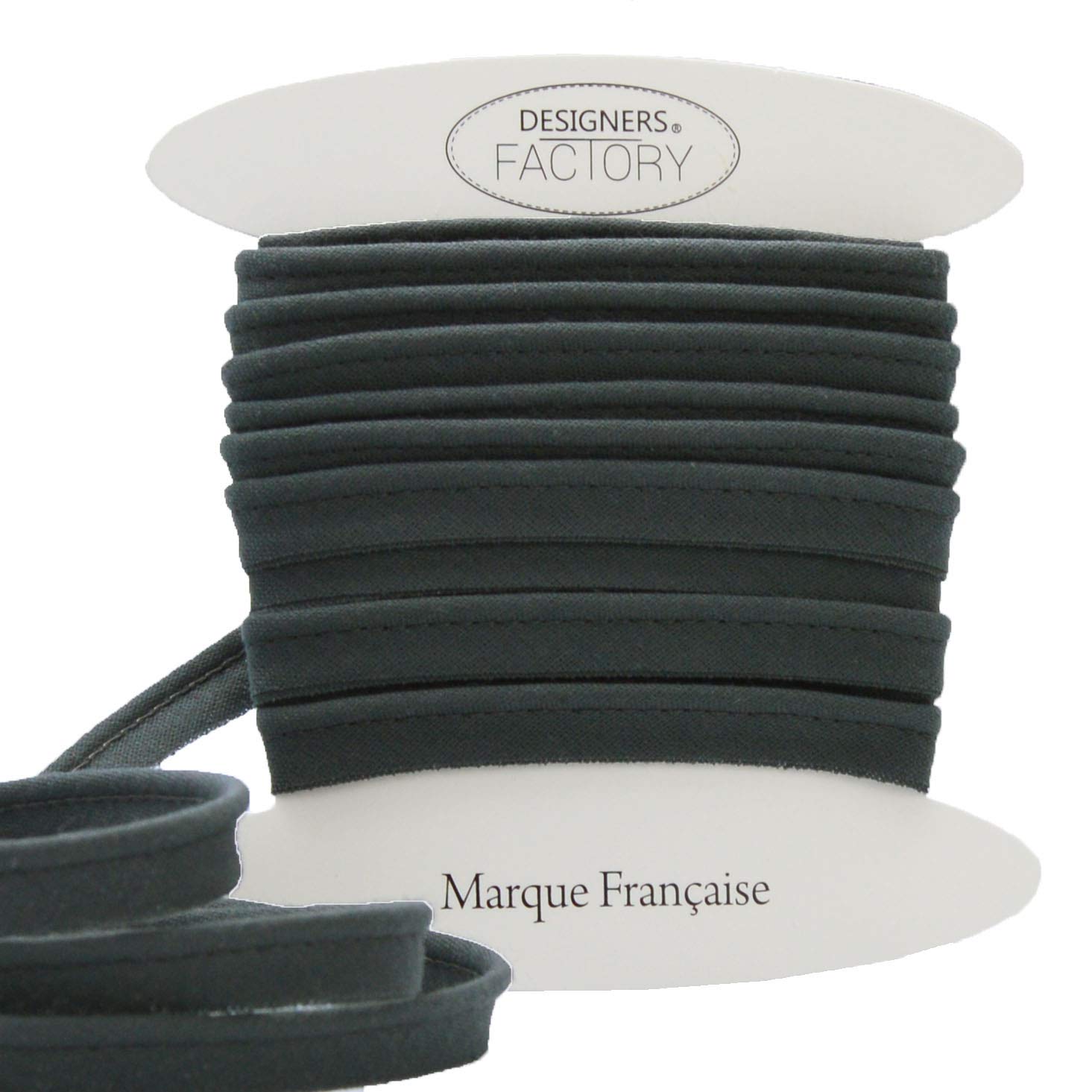 Cotton flanged Insert Piping Cord - Available in Several Colours and Two Sizes - Flanged Piping Cord for Cushions (Anthracite Grey, By 5 Meters)