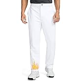Soothfeel Men's Fleece Lined Pants 30"/32"/34" Golf Work Dress Pants Casual Insulated Warm Winter Trousers with Pockets White L30×W32