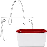 FANJI Project Tote Bag Organizer Insert for LV Neverfull-MM Handbag,Custom Fit Inside Premium Lightweight Water Resistant Purse Insert with Zipper(Rogue Coeur)