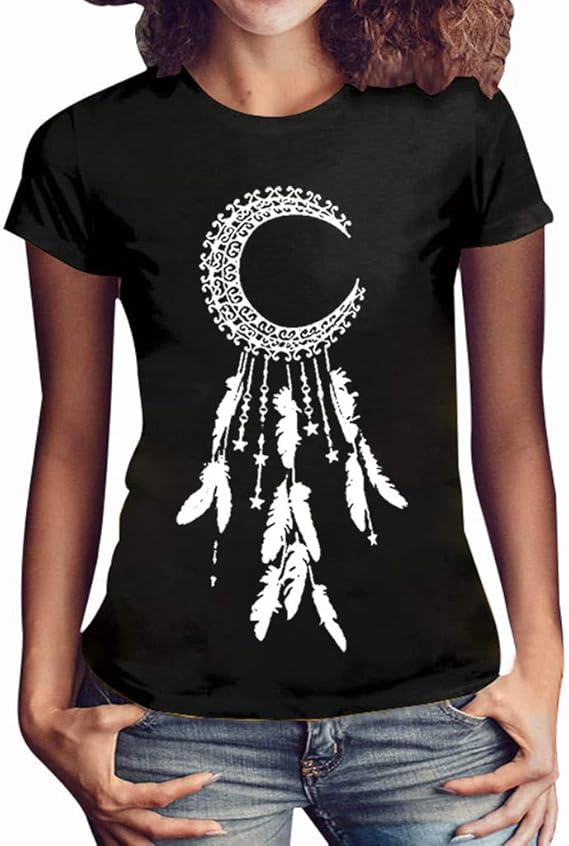 Amazon Douji 女性レディース トップス プラスサイズ プリント シャツ半袖tシャツブラウストップス 春夏秋ルーズ 無地 夏秋 快適外出 ビーチ 安い Tシャツ カットソー 通販