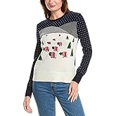Brooks Brothers Womens Merino Wool Sheep Intarsia Sweater