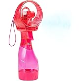 O2COOL Deluxe Handheld Misting Fan with Wrist Wrap Strawberry Pink | Yes