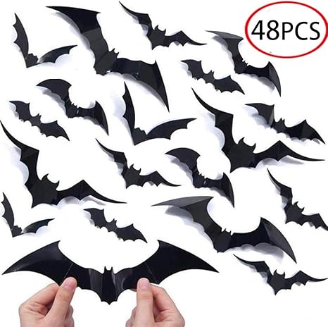 Amazon Com Halloween Decorations Bat Wall Decals Stickers Decor