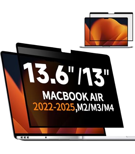 Filtro De Privacidad Magnético Para MacBook Air 13 (2022-2025, M4/M3/M2) - Antiespías, Antirreflejos, Luz Azul Reducida