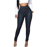 KUNMI Womens Classic High Waisted Skinny Stretch Butt Lifting Jeans Slim Fit Denim Pants