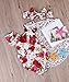 Newborn Kids Baby Girls Clothes Floral Jumpsuit Romper Playsuit + Headband Outfits (A-Red, 18-24 Months)