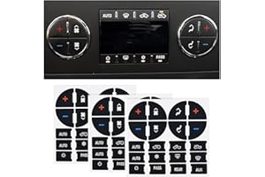 JOYCOURT AC Dash Button Repair Decal Stickers, Repair for Ruined Faded A/C Control Buttons Car Fixing Decal Replacement Compatible with Most Vehicles - Car Truck SUV Accessories