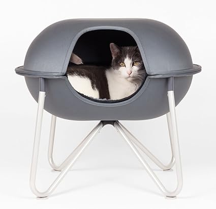 Amazon Com Hepper Pod Modern Cat Bed Perch House Or Condo Washable Lining Grey Kitchen Dining