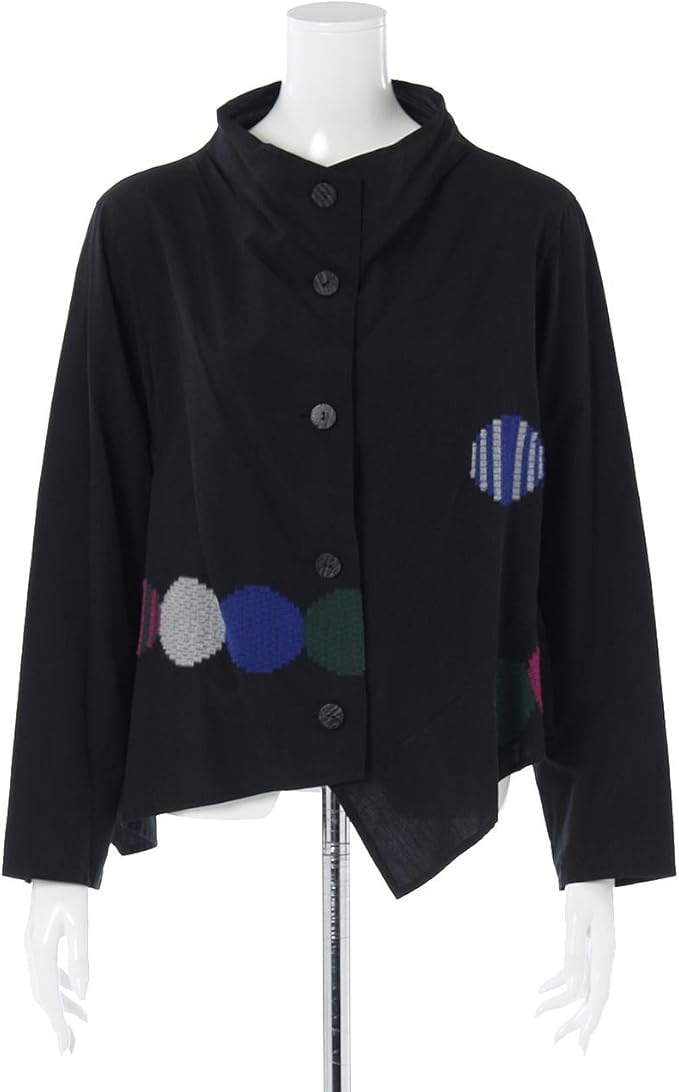 センソユニコ Sensounico 慈雨 アシンメトリードット柄ジャケット ブラック 40 コート ジャケット 通販 Amazon