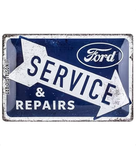 Amazon.com: HangTime Ford Genuine Parts Nostalgia Sign, 12 x 12