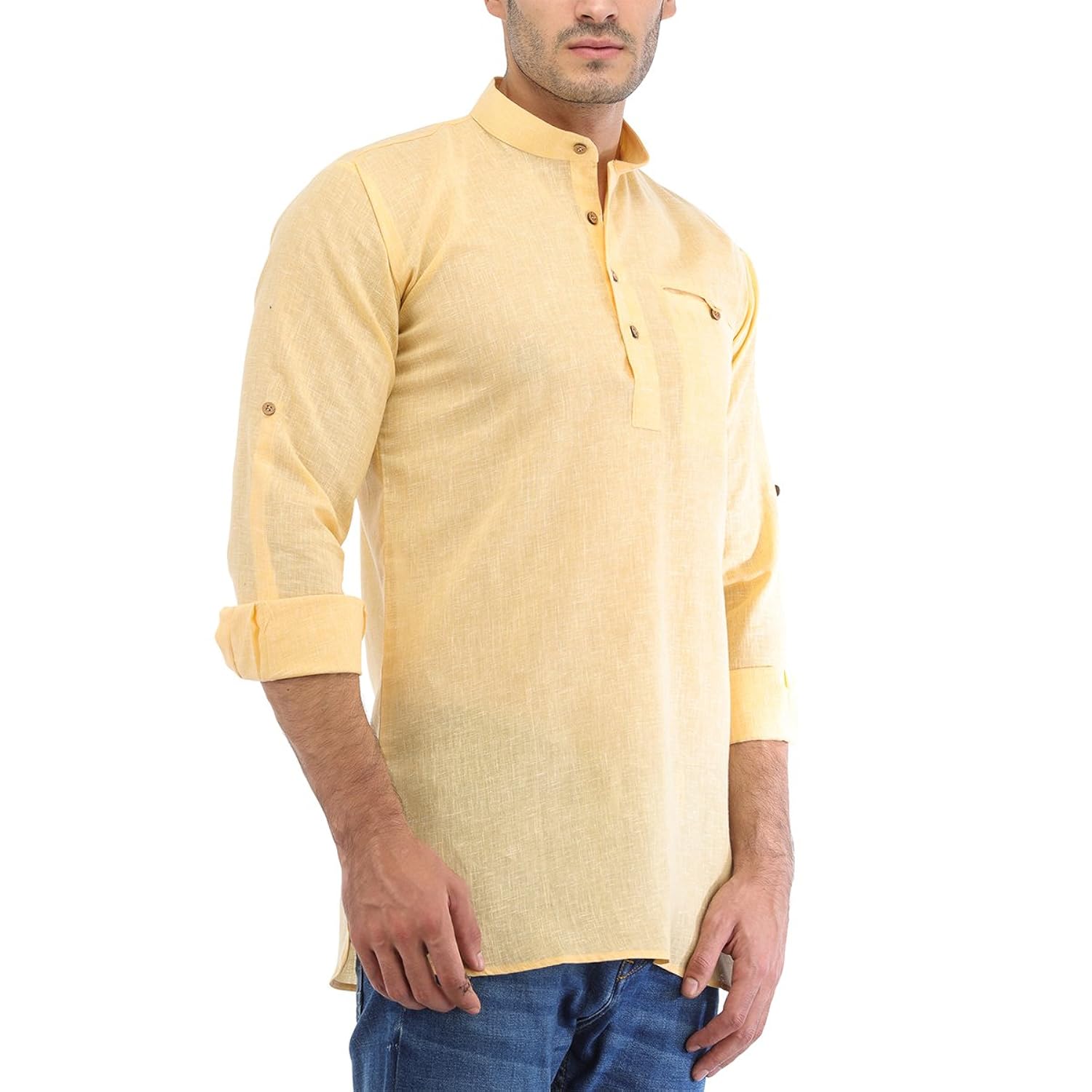 trendy trotters men's cotton short kurta