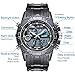 Big Face Sports Watches for Men, Blcot Waterproof Multifunction Wrist Digital Watch in Black Silicone Strap