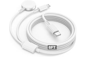 Cabepow for iPhone Watch Charger,2-in-1 Apple Watch Fast Charger USB C Cable for iWatch Series Ultra 2/Series 10/Series 9/Series 8/7/6/SE/3,[MFi Certified] 6FT iPhone Charger Cord for iPhone 14