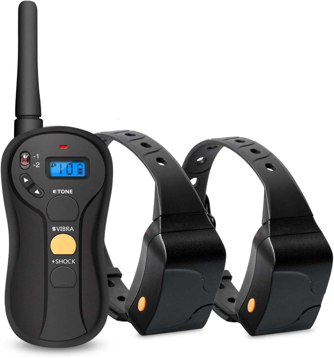 LEEPRA Dog Training Shock Collar Rechargeable and Waterproof Dog Training Collar Dogs (Receiver Two Receiver)