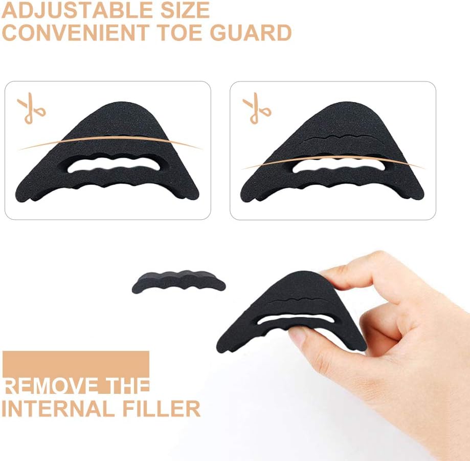 4 Pairs Toe Filler Inserts Adjustable Toe Plug Reusable Shoe Filler for Too Big Shoes for Women Men Unisex Pumps Flats Sneakers - Black + Beige: Health & Personal Care