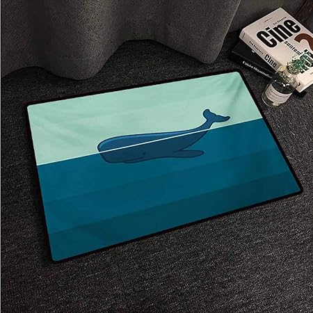 Amazon Com Hccjlcks Welcome Door Mat Whale Big Blue Whale Half