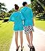 Simplicity Transparent Thin Shirt 90% UV Sun Protection Beach Cover,Turquoise
