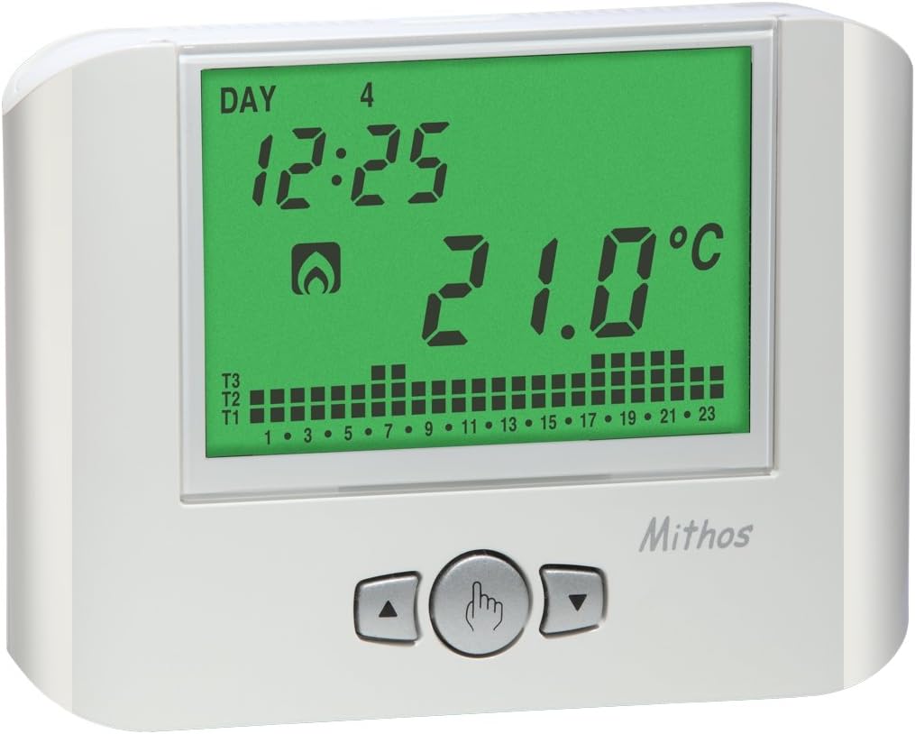 VEMERVE766800 MITHOS Digital Heating, Room Thermostat with Weekly Programming, Power Supply 230 V, White