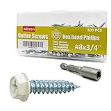 Allkeen Self-Tapping Gutter Screws White Painted
