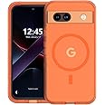 ANNSD Magnetic for Google Pixel 8A Series, Military Drop Protection & Anti-Fingerprint, Translucent Protective Multilayer Case (Matte Orange)