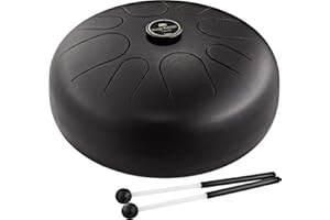 Meinl Sonic Energy Steel Tongue Drum 8 Notes 16" with Mallets, Bag — Sound Healing Instrument for Musical Education, Meditation, ASMR, Yoga