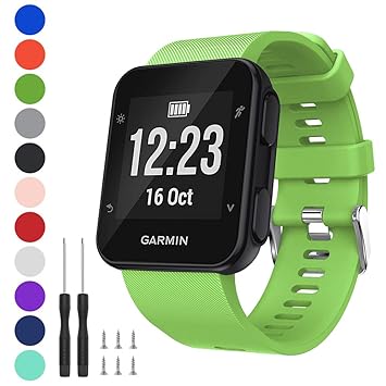 Watbro Band Compatible with Garmin Forerunner 35, Soft Silicone Watch Band Replacement Strap, for Garmin Forerunner 35 Smart Watch, Fit 5.11-9.05 Inch ...