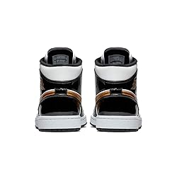Jordan Air 1 Mid in Black/Metallic Gold-White, Size 9