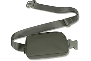 INTINI Fanny Pack for Women Men Belt Bag Crossbody Waist Pack Travel Running Hiking Workout Olive Green Small