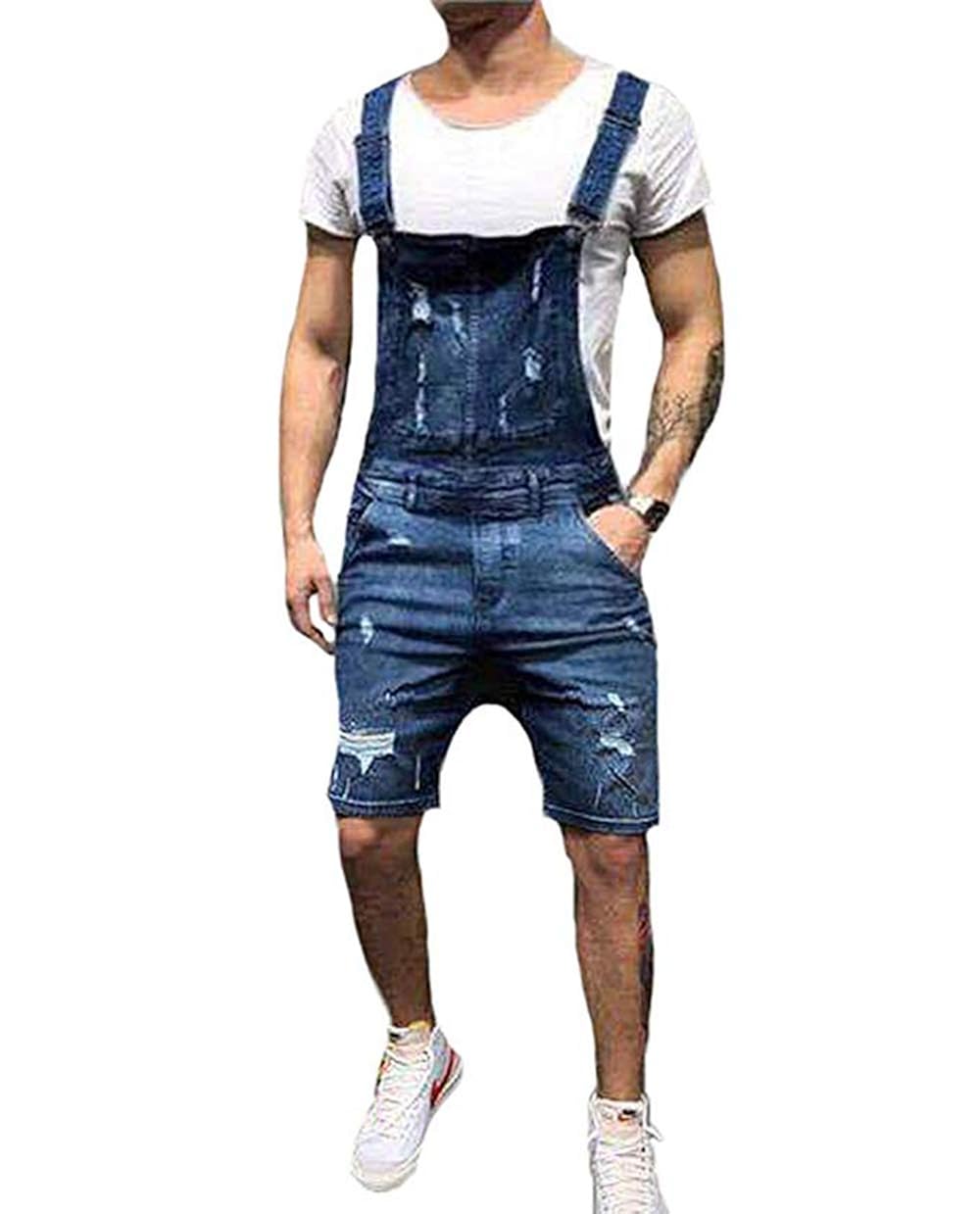 denim bib overall shorts