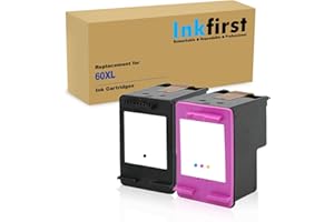 Inkfirst Remanufactured Ink Cartridges Replacement for HP 60XL 60 XL Deskjet D2530 D2545 D2560 D2660 D2680 F4210 F4235 F4240 