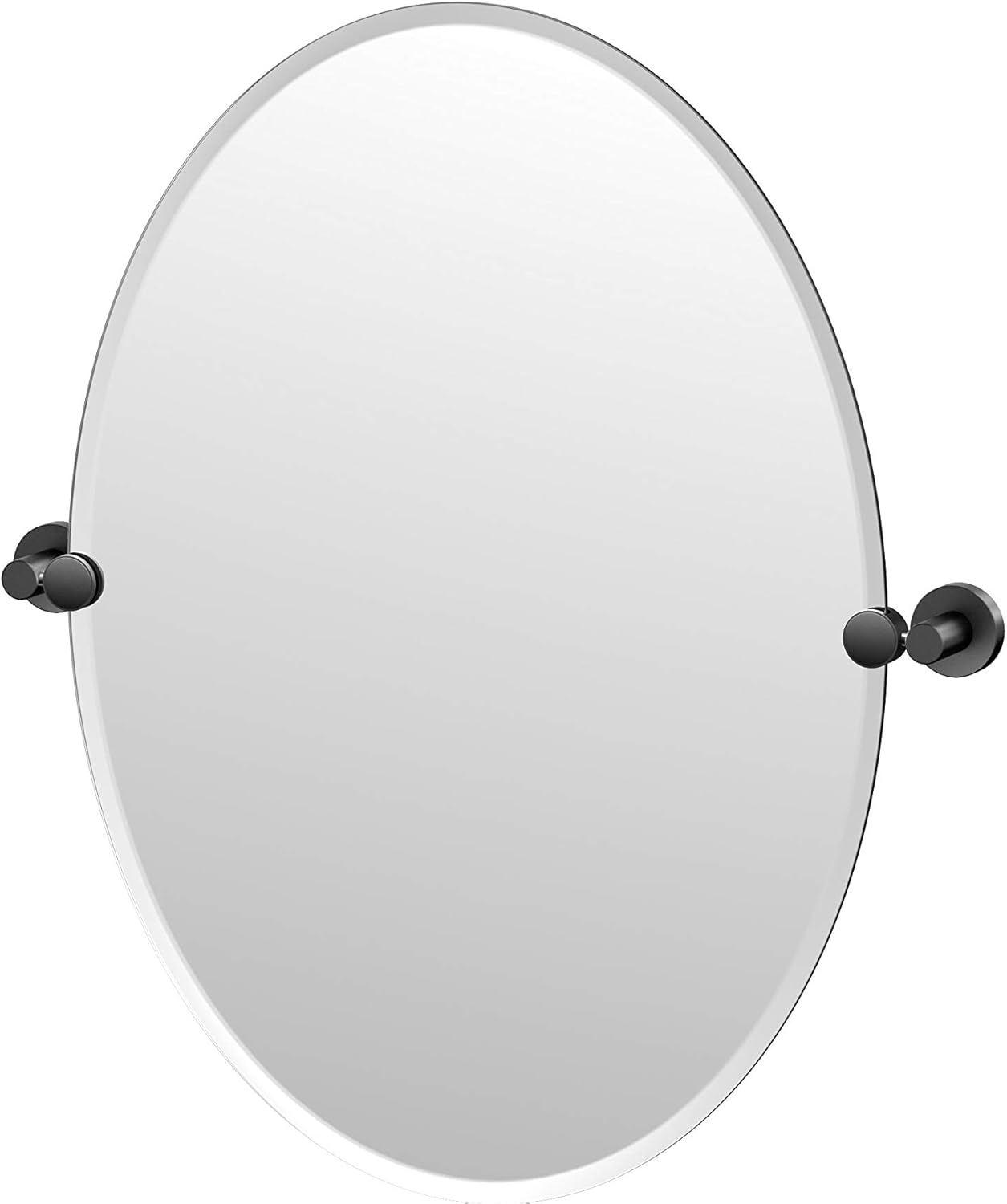 Gatco Glam Frameless Oval Mirror, 26.5inch, Matte Black