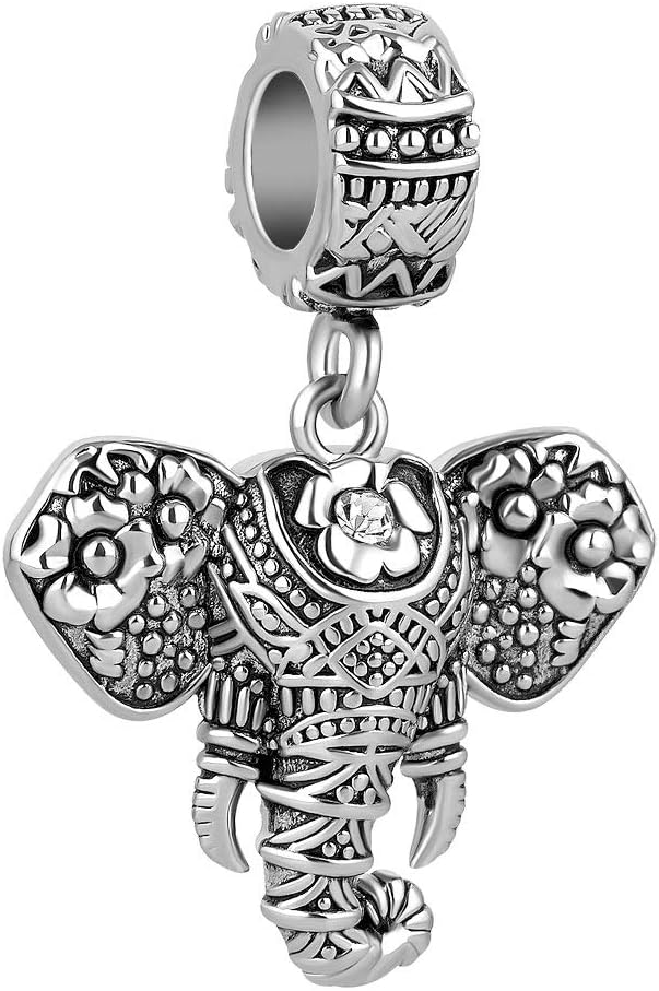 Lifequeen Jewellery Lucky Elephant Charm Dangle Animal Charms Beads for Bracelets