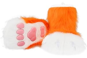 hbbhml Animal Fuzzy Slippers Bear Cat Wolf Dog Fox Fursuit Feet Paw Claw Shoes Furry Boots Costume Accessories for Adult Kids