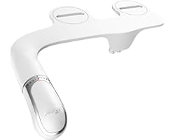 Bio Bidet SlimTwist Simple Bidet Toilet Attachment in White with Dual Nozzle, Fresh Water Spray, Non Electric, Easy to Instal