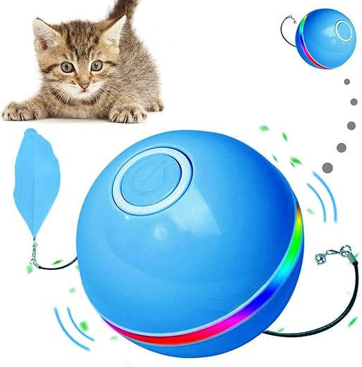 Interactive Cat/Dog Toys Ball Automatic Self Rotating Cat Toy Red